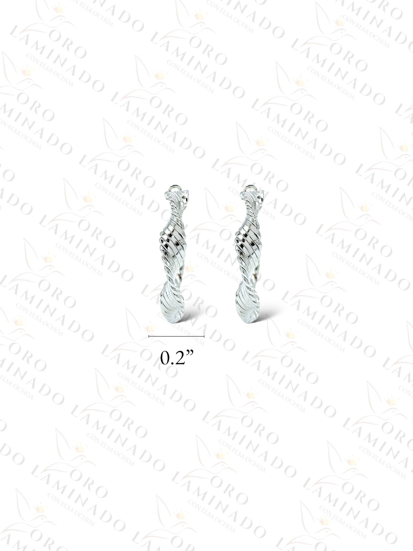 High Quality Silver Spiral Hoop Earrings C85