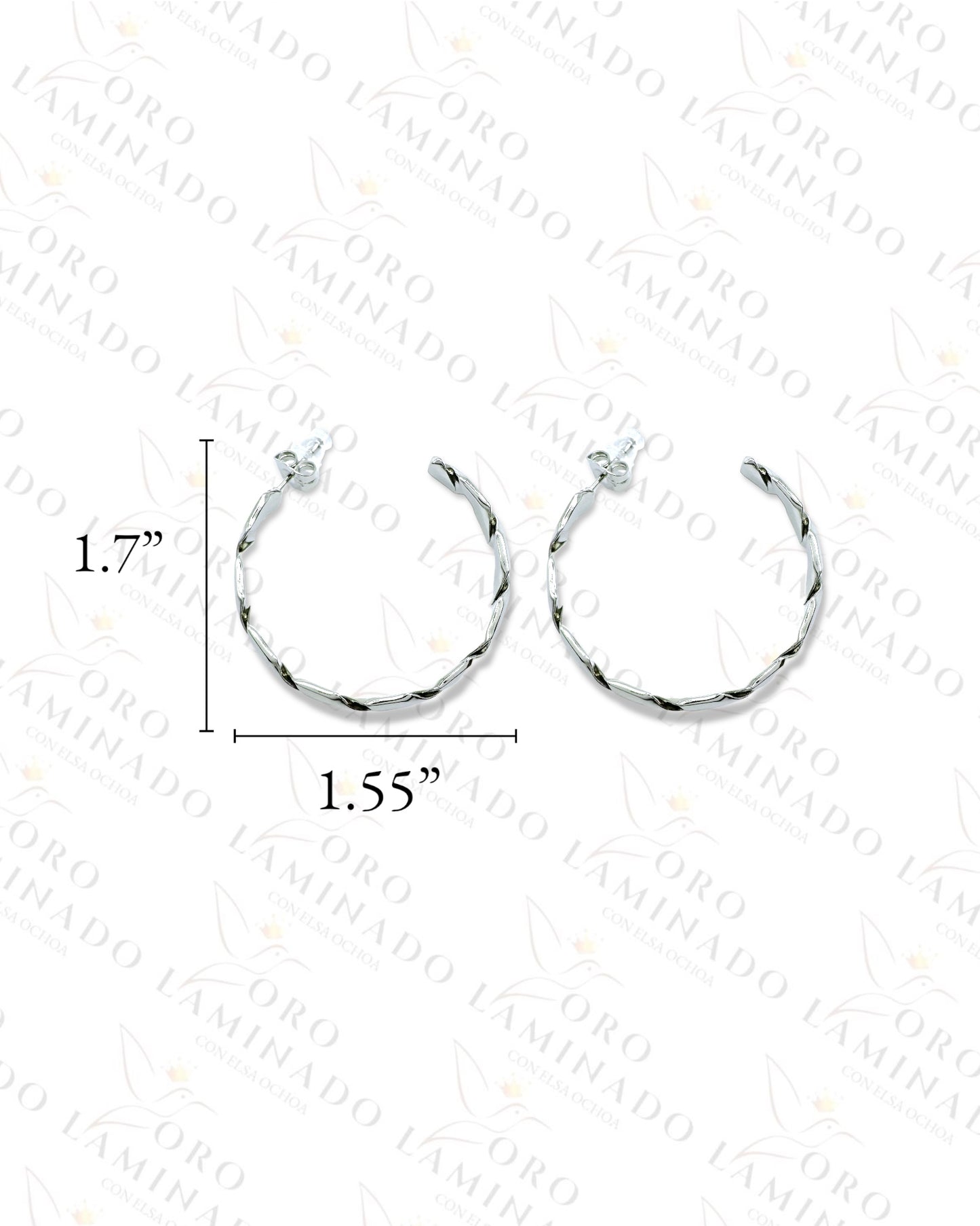 High Quality Silver Rope Hoop Earrings Y265