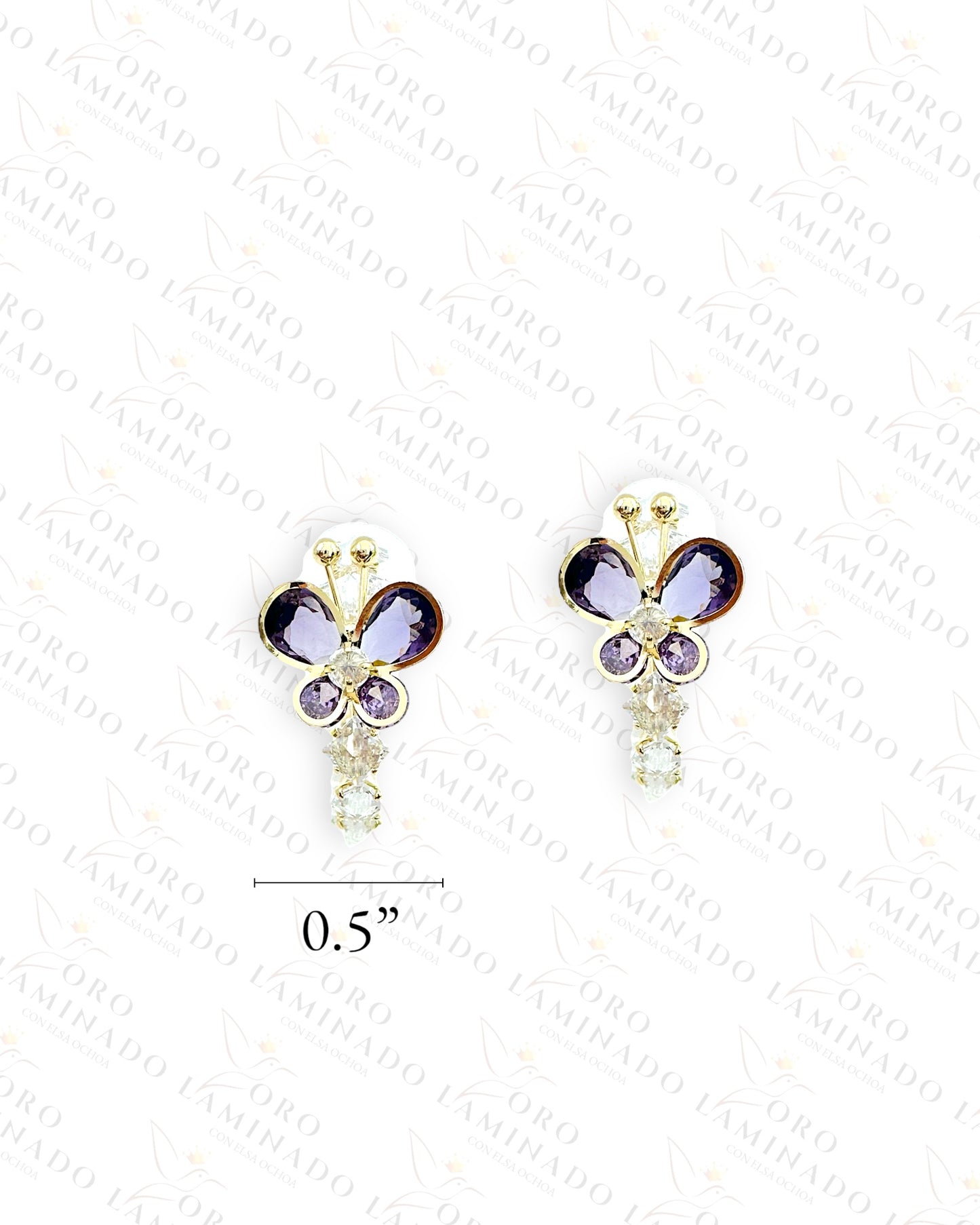 High Quality Purple Butterfly Earrings C422