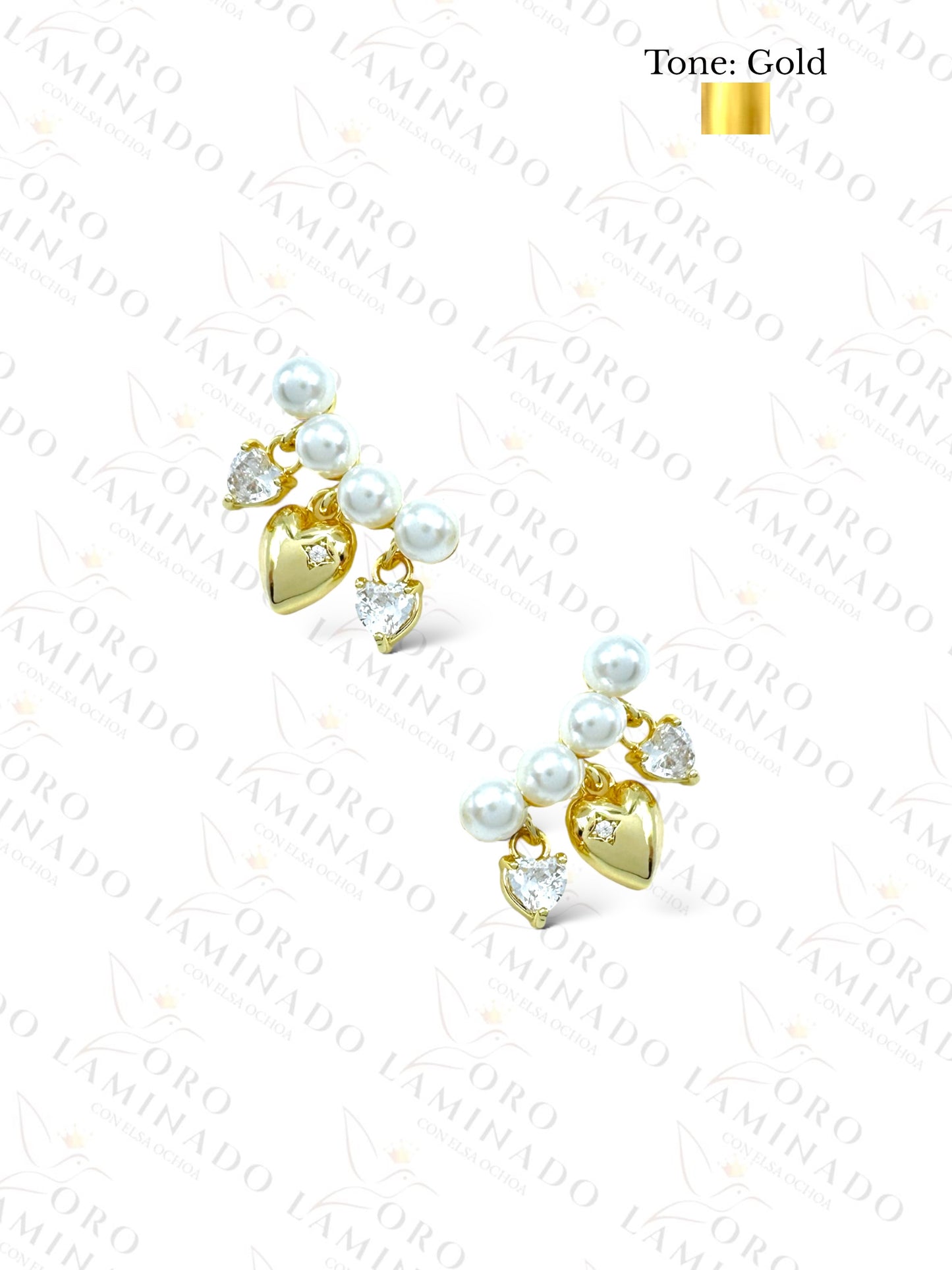 High Quality Pearl and Heart Earrings C400