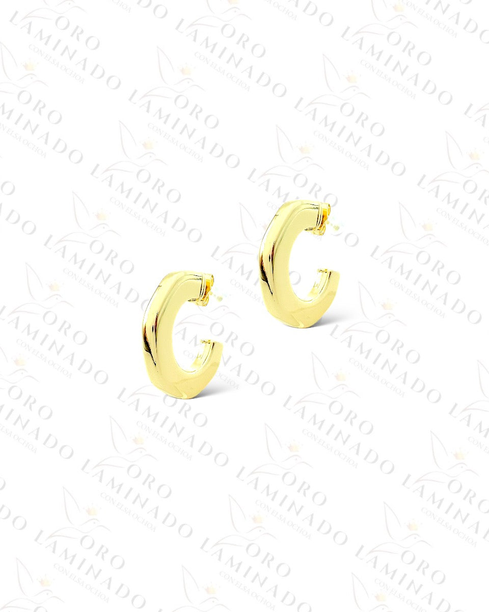 High Quality Golden C-Shape Earrings  B467