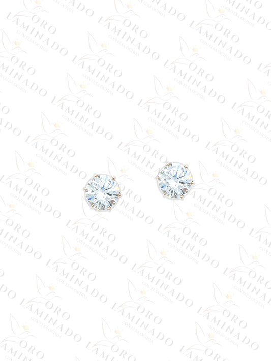 High Quality Rose Gold Diamond Earrings B424