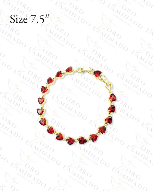 Red Crystal Hearts Bracelet R21