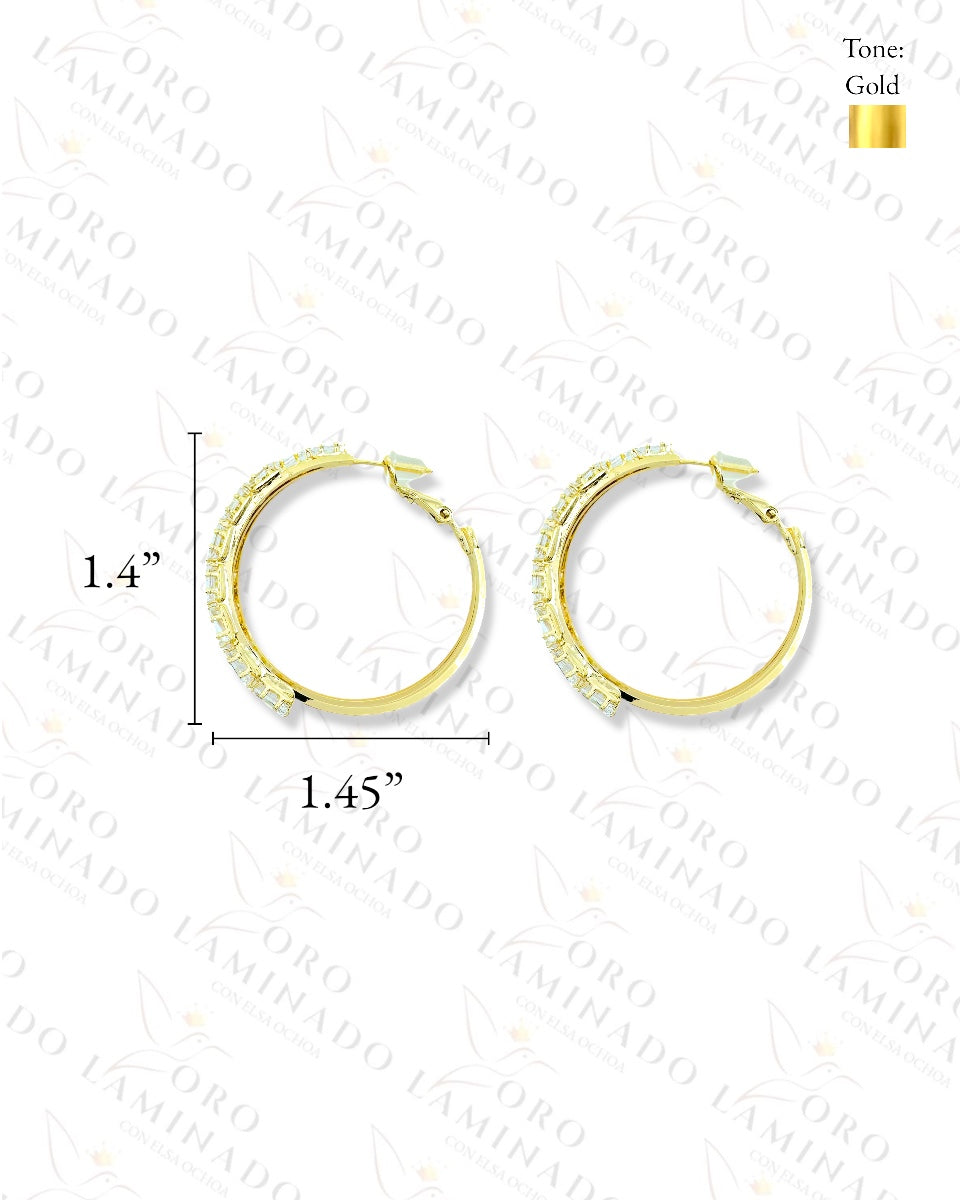 High Quality Crystal Triple Hoop Earrings R339