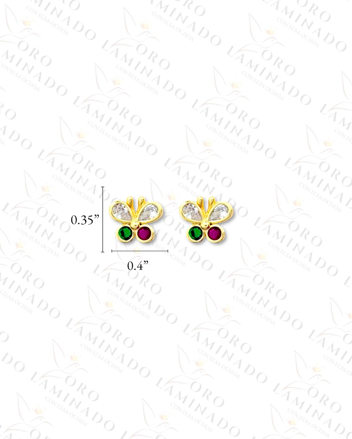 High Quality Multi-Color Crystal Butterfly Set (Gold Filled) R428