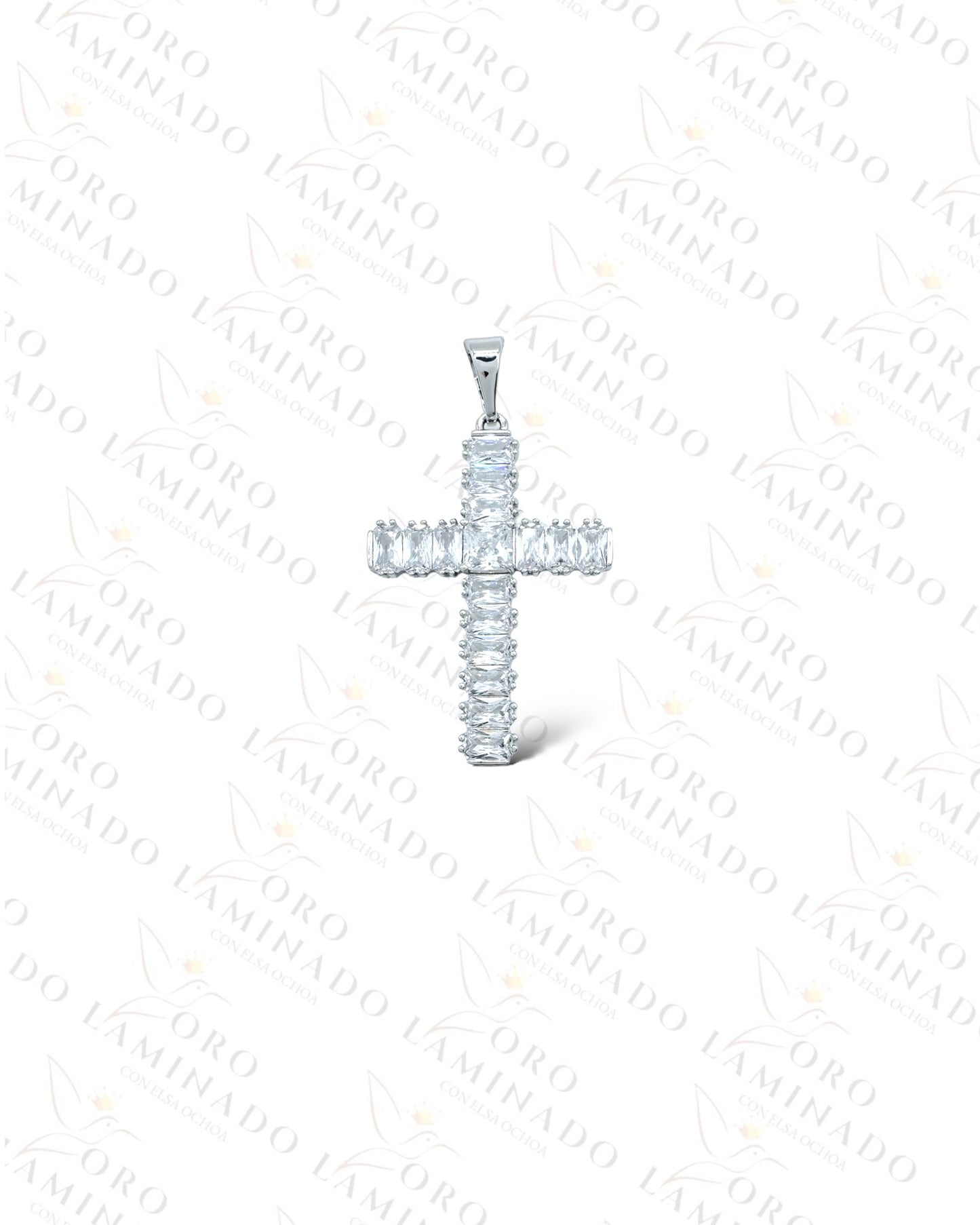 High Quality Silver Crystal Cross Pendant B344