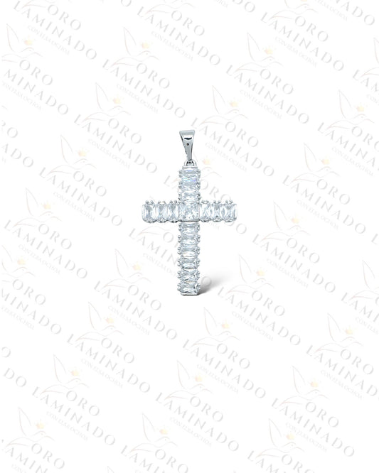 High Quality Silver Crystal Cross Pendant B344