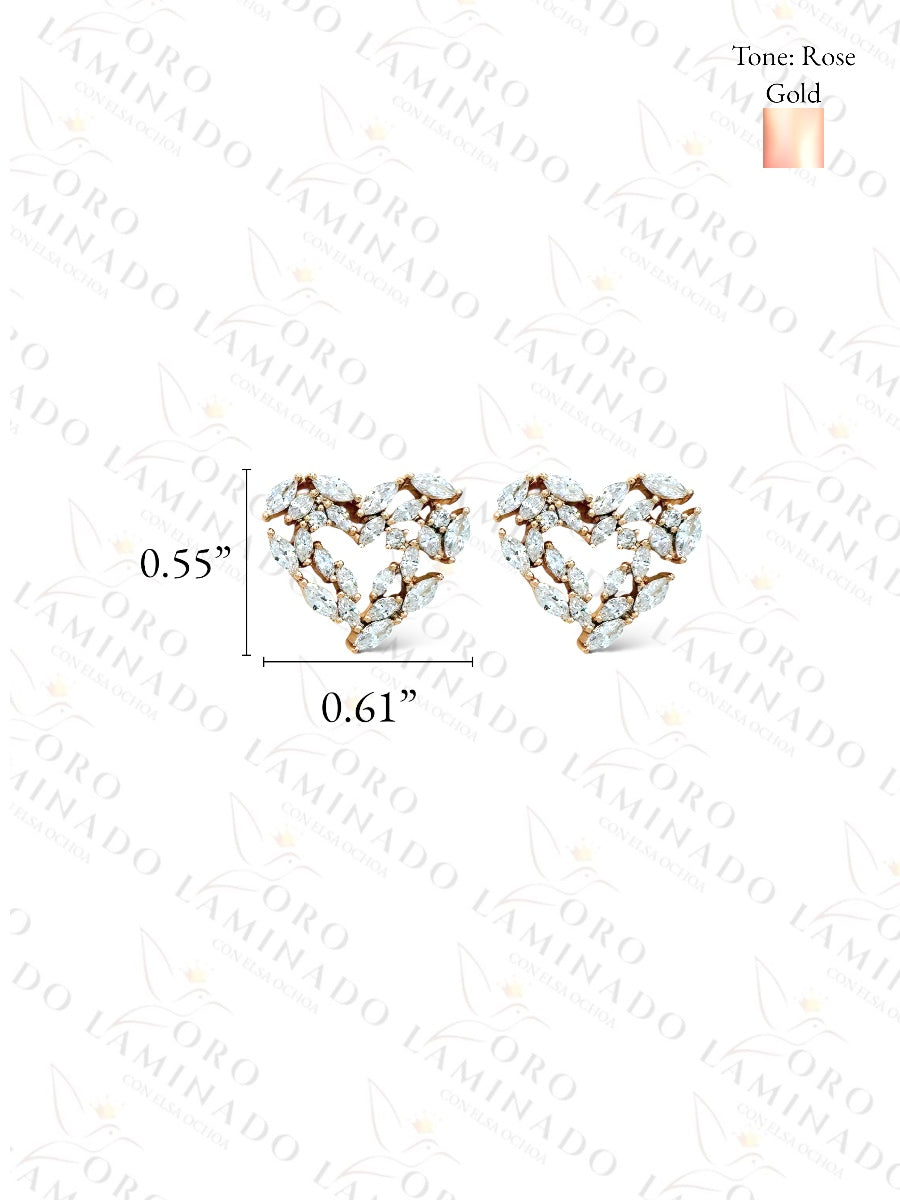 High Quality Pave Heart Earrings G103