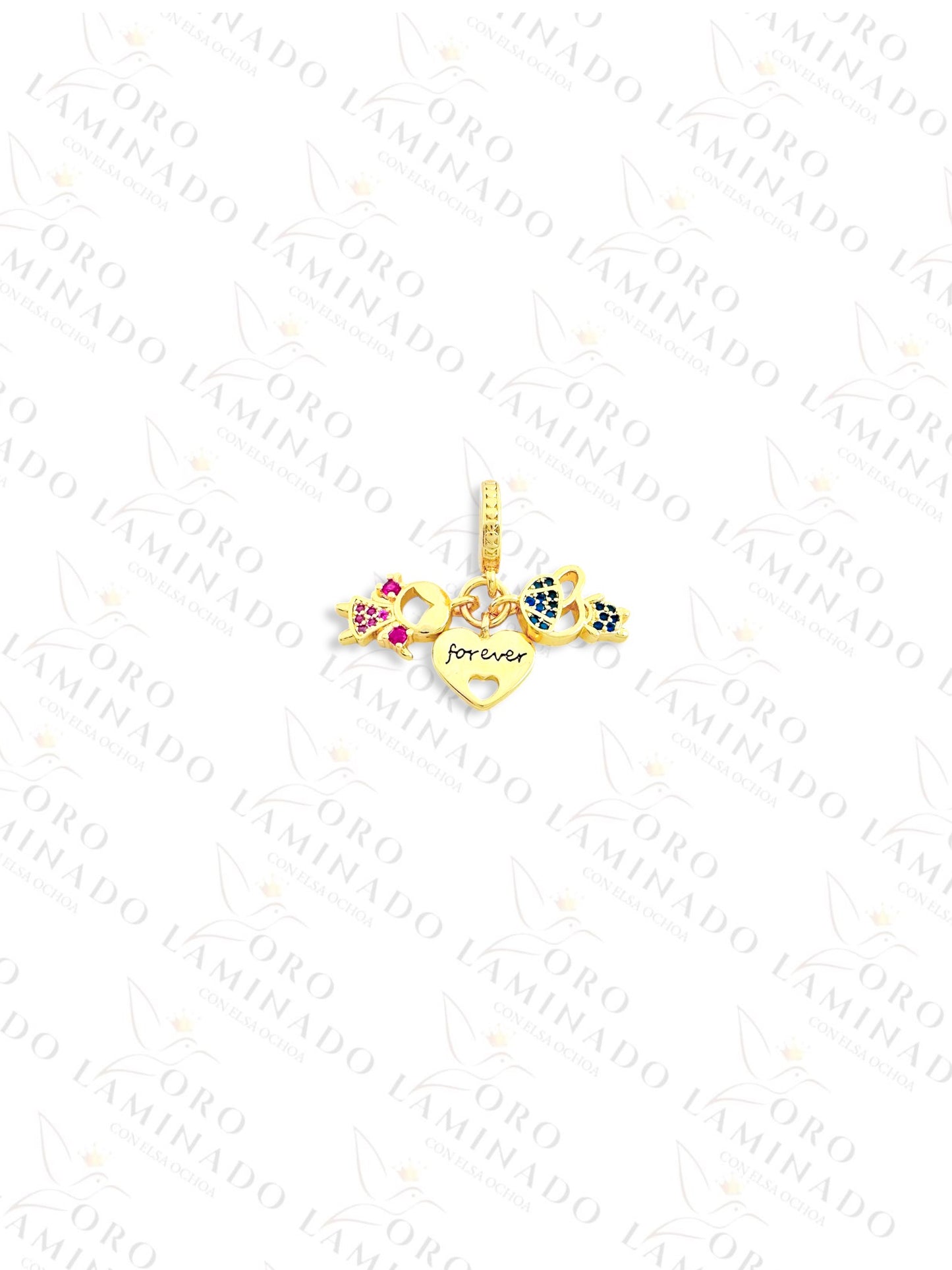 Pink Girl and Blue Boy Charm R331