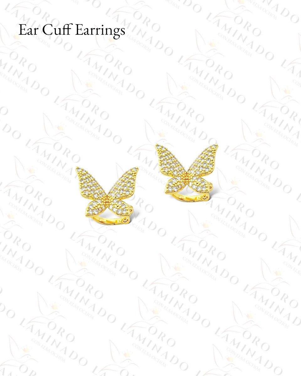 Gold Filled Diamond Butterfly Ear Cuff Earrings C430