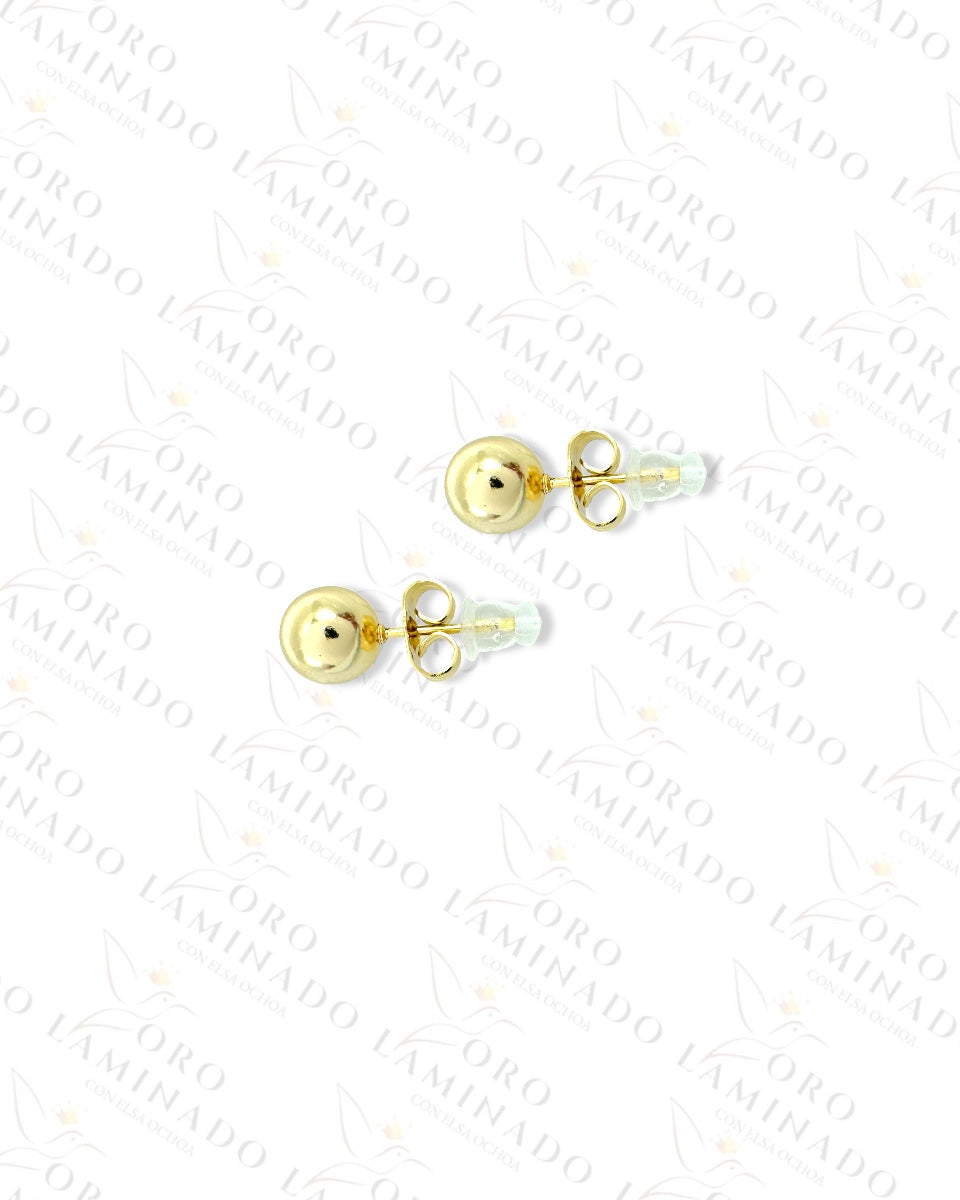 High Quality Gold Sphere Earrings Y90