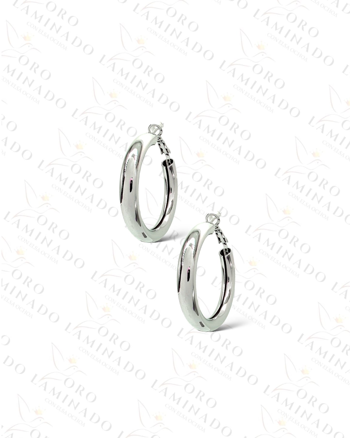 High Quality Plain Silver Hoop Earrings B335