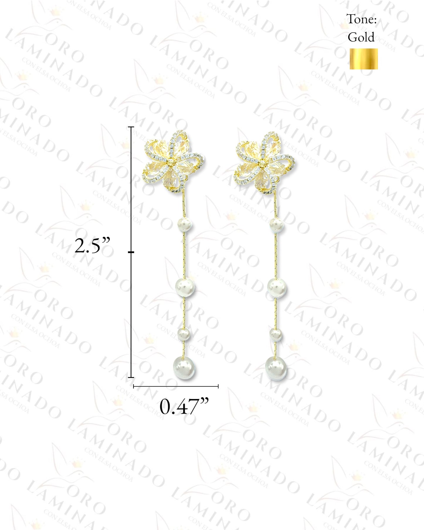 High Quality Flower and Pearls Earrings R213