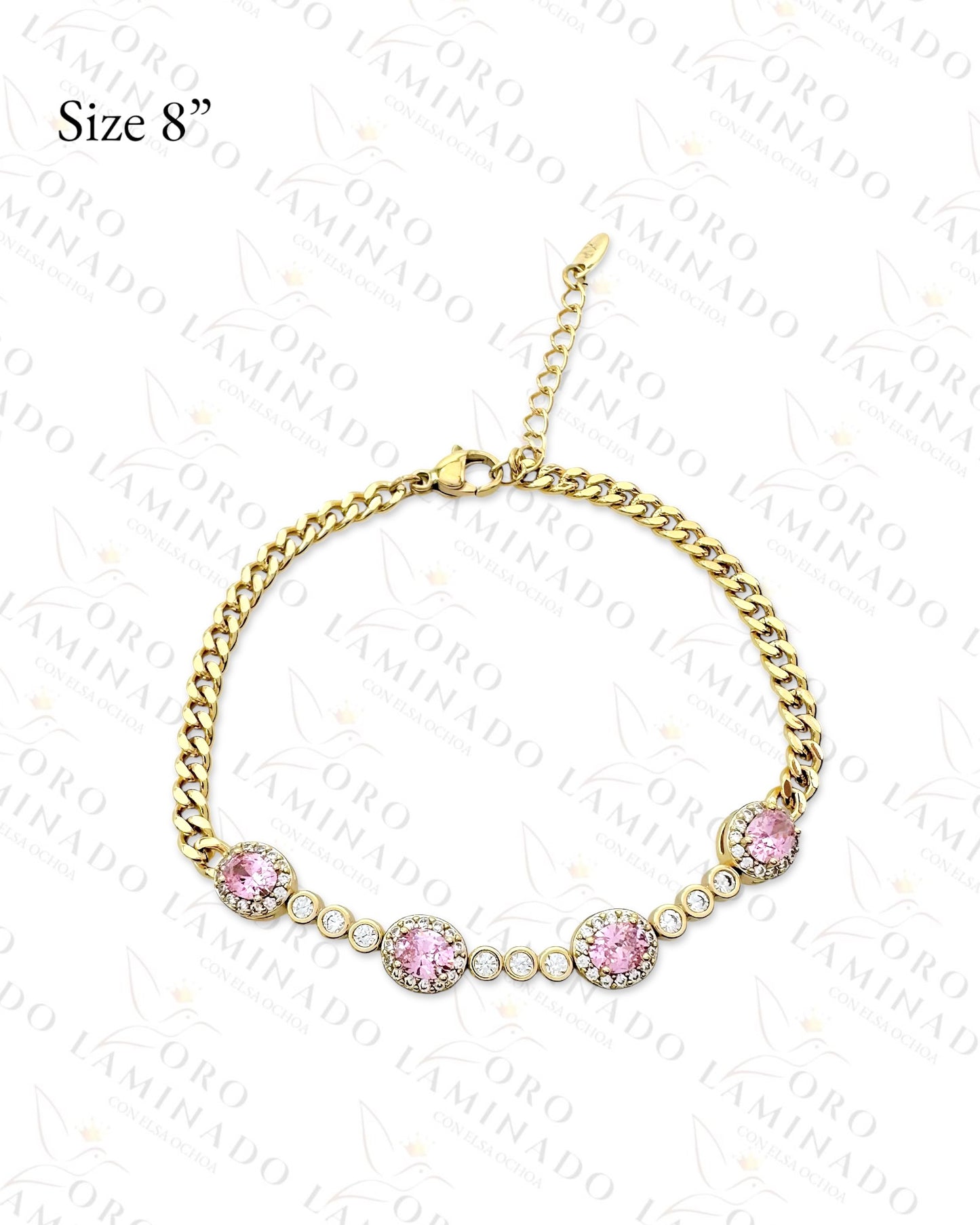 High Quality Gold Filled Pink Stones Bracelet R231