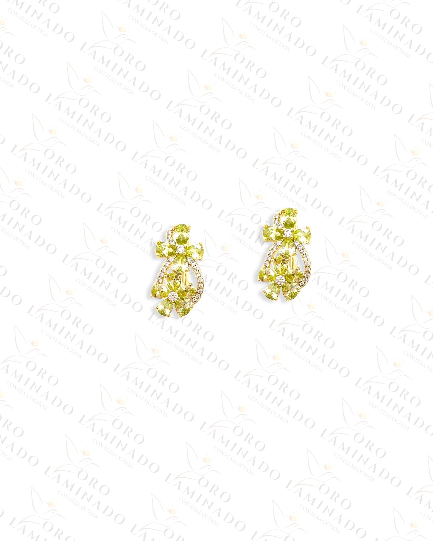 High Quality Green Flower Earrings G305