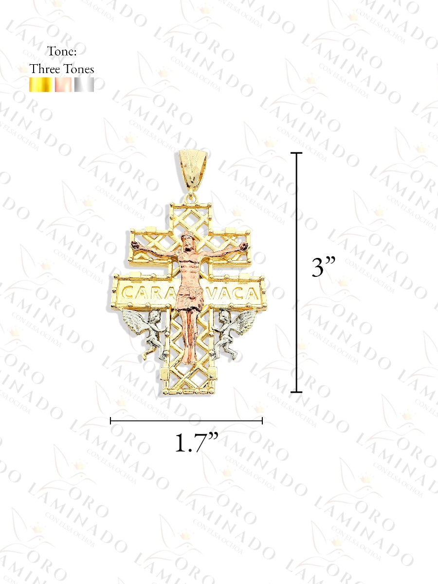 Three Tones Caravaca Cross Pendant B240