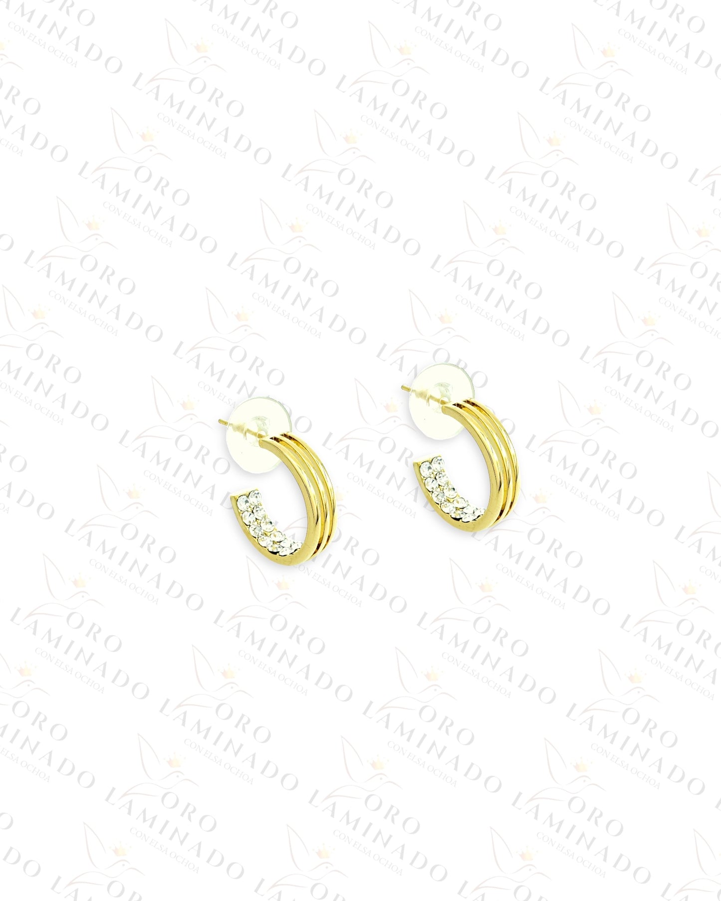 High Quality Hoop Shaped Diamond Earrings C382