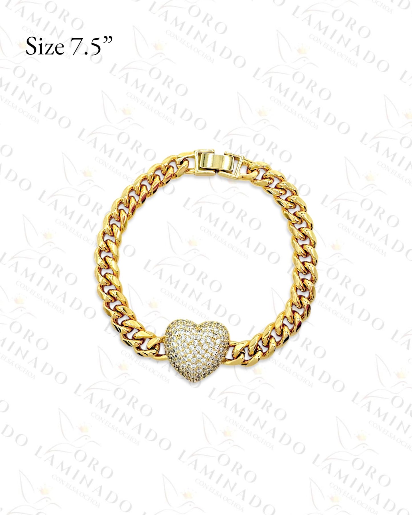 High Quality Gold Filled Diamond Heart Chain Bracelet B119