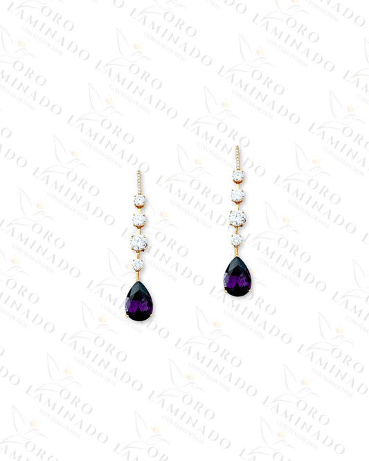 High Quality White and Purple Earrings G85