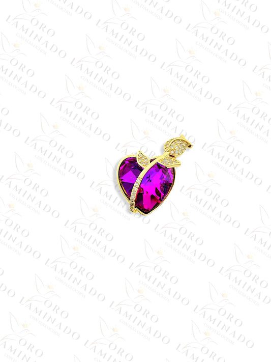 Tulip Purple Heart Pendant G77