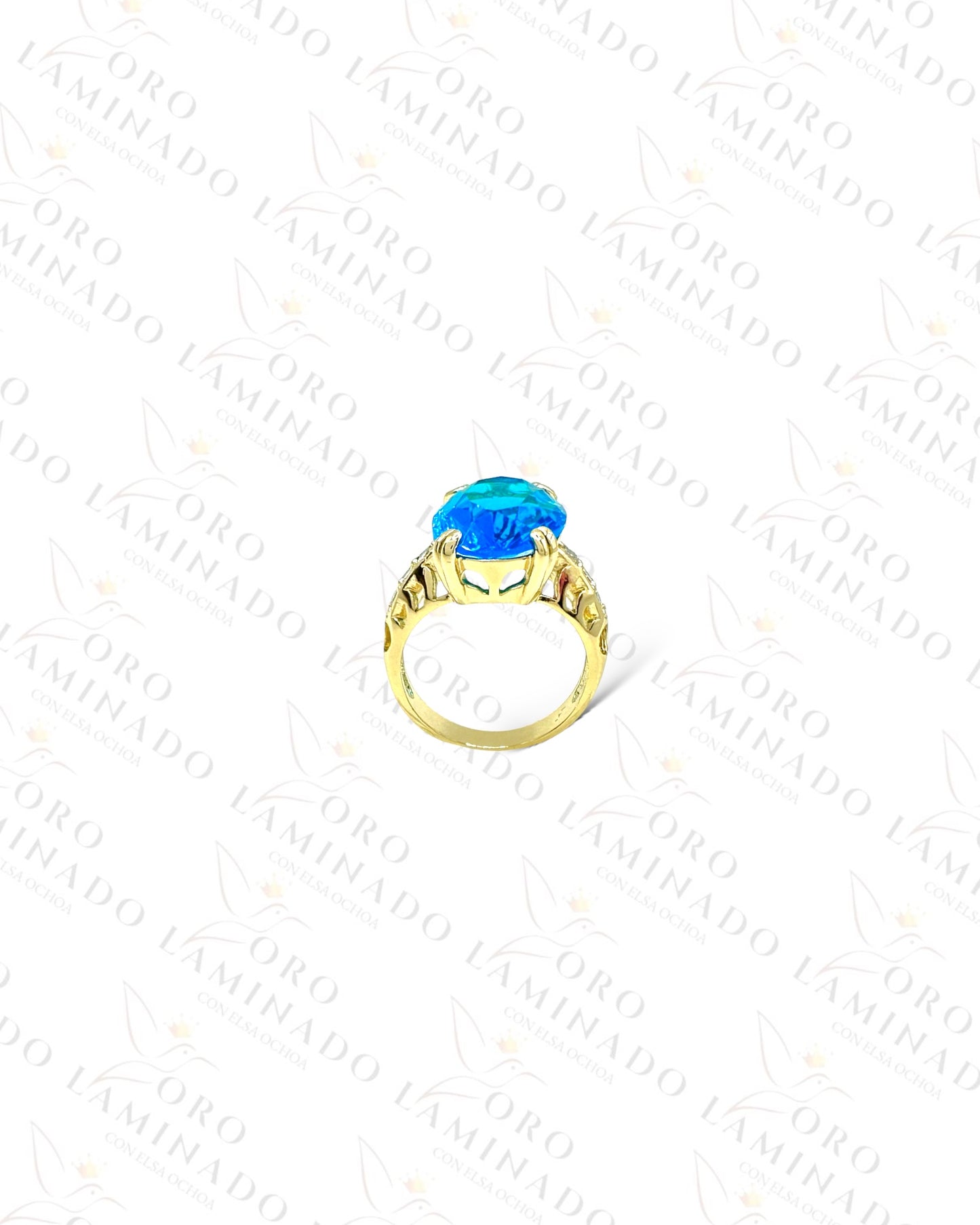 High Quality Blue Oval Crystal Stone Ring G455