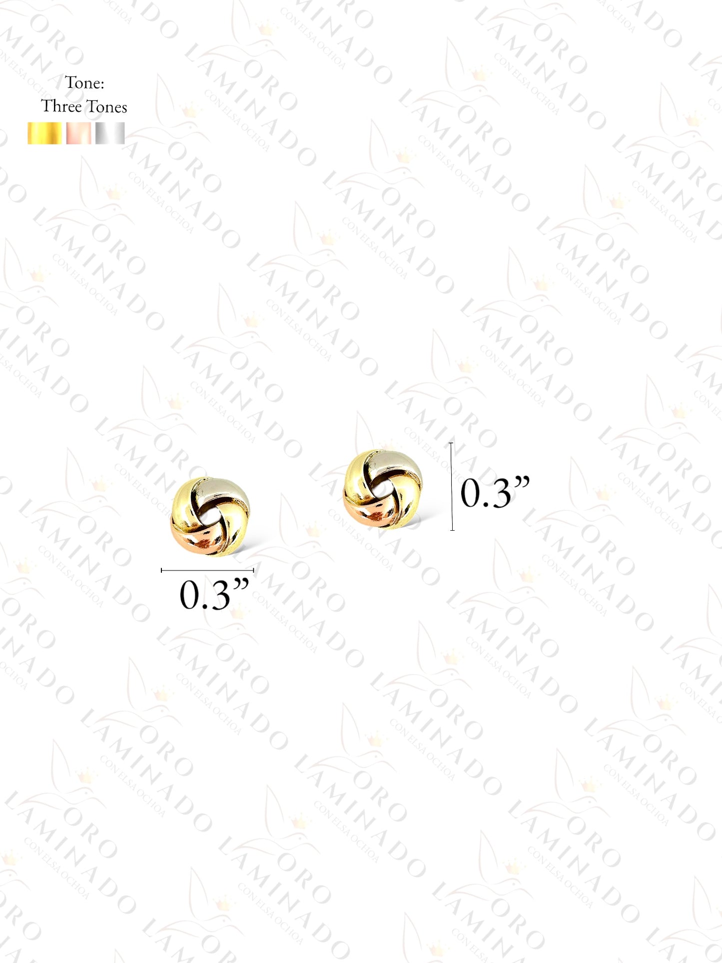 High Quality Knot Design Three Tones Earrings C458