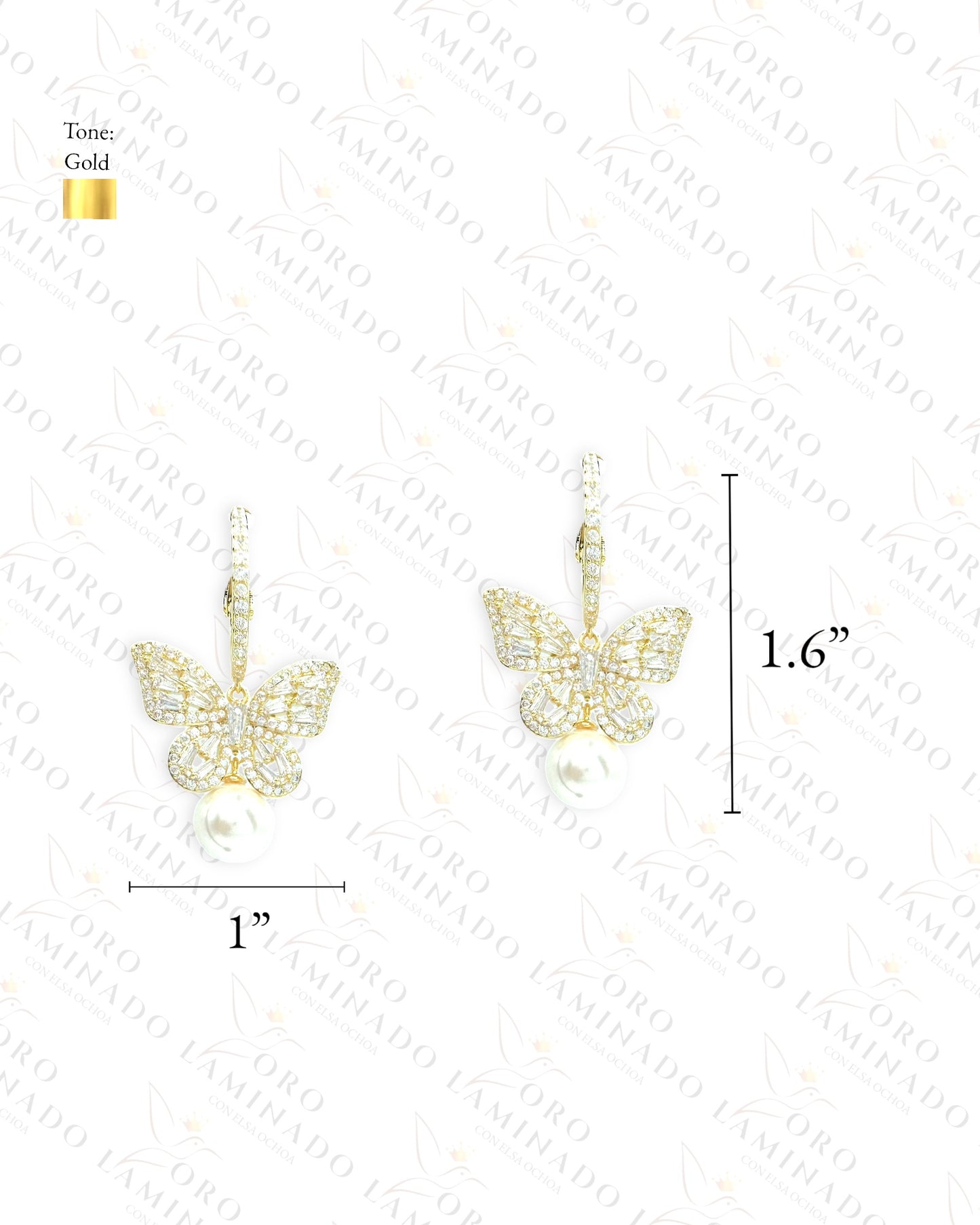 High Quality Diamond Butterfly Earrings C266