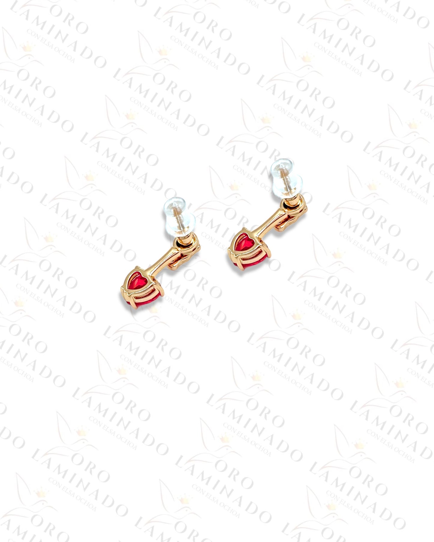 High Quality Mini Red Heart Earrings C115