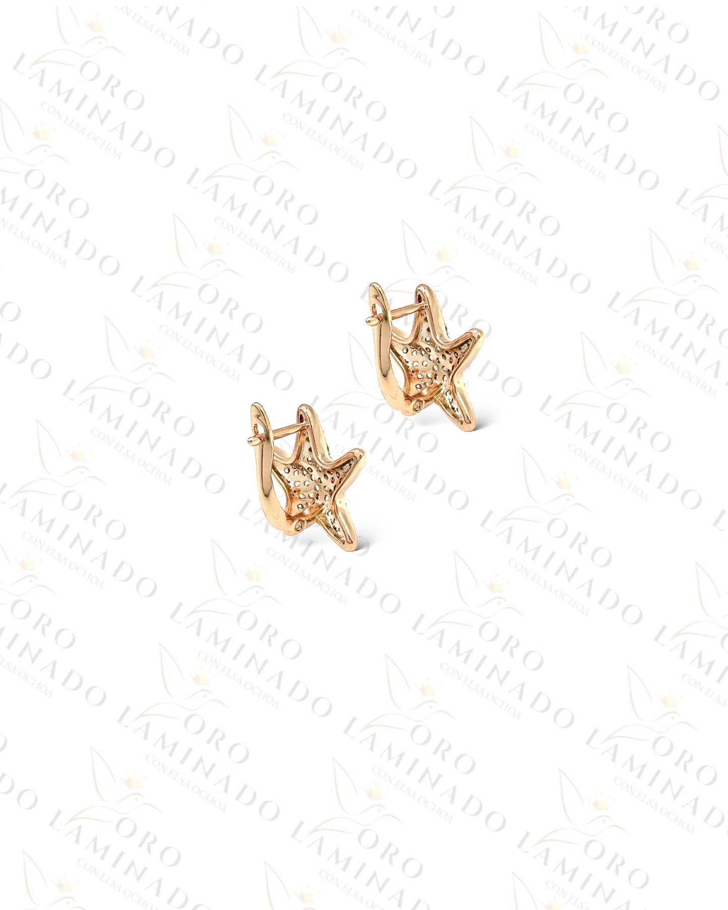 High Quality Diamond Starfish Hoop Earrings G206