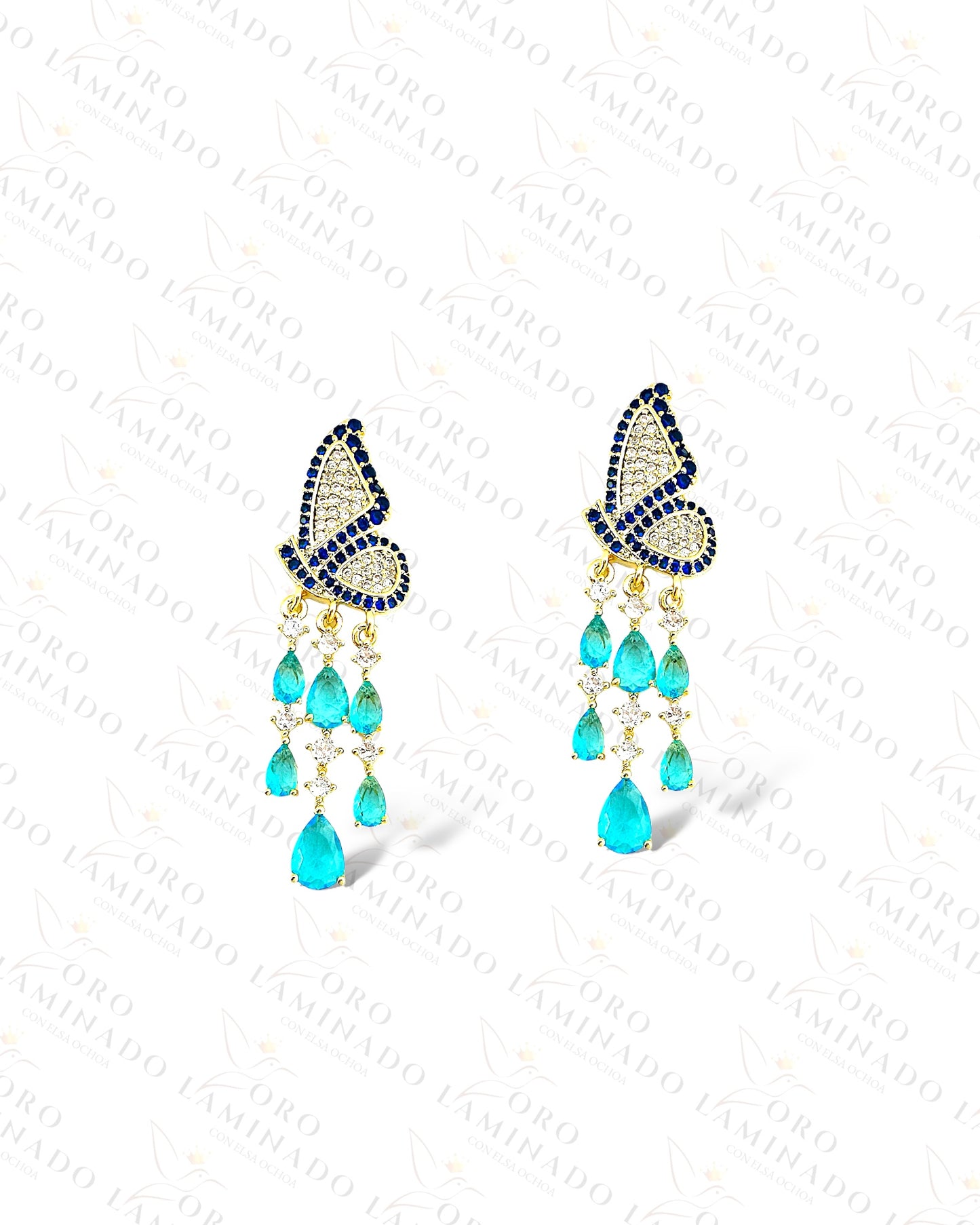 High Quality Blue Butterfly Earrings C426