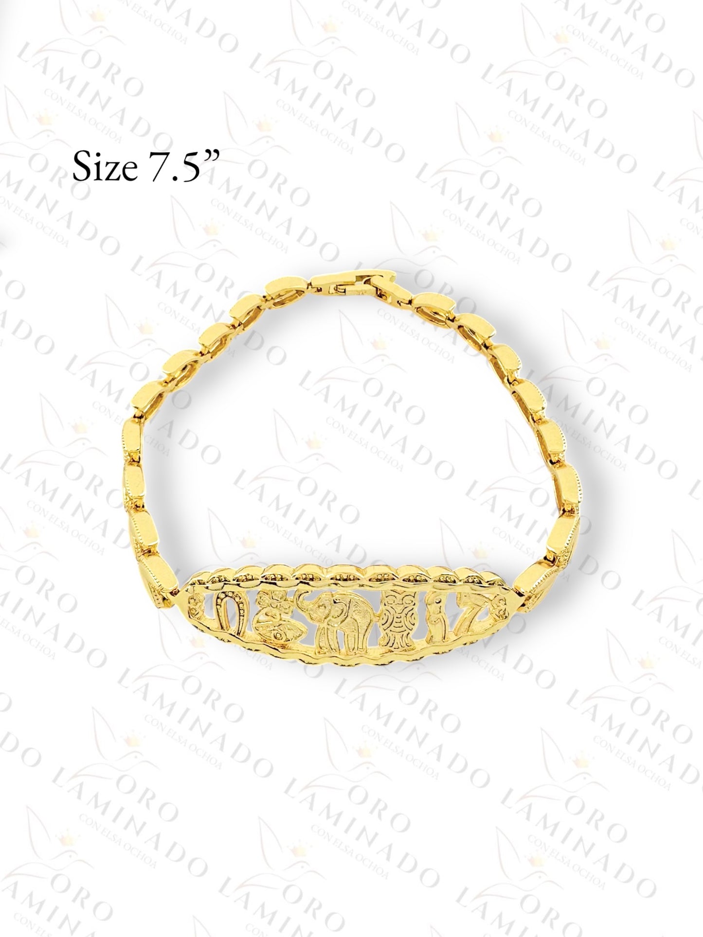 Gold Filled  Seven Power Plaque Bracelet Y132