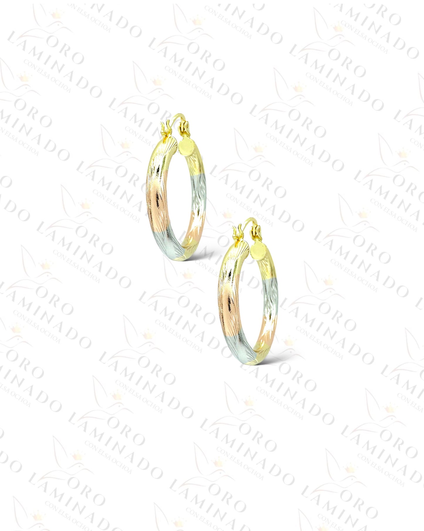 High Quality Three Tones Chunky Hoop Earrings C233