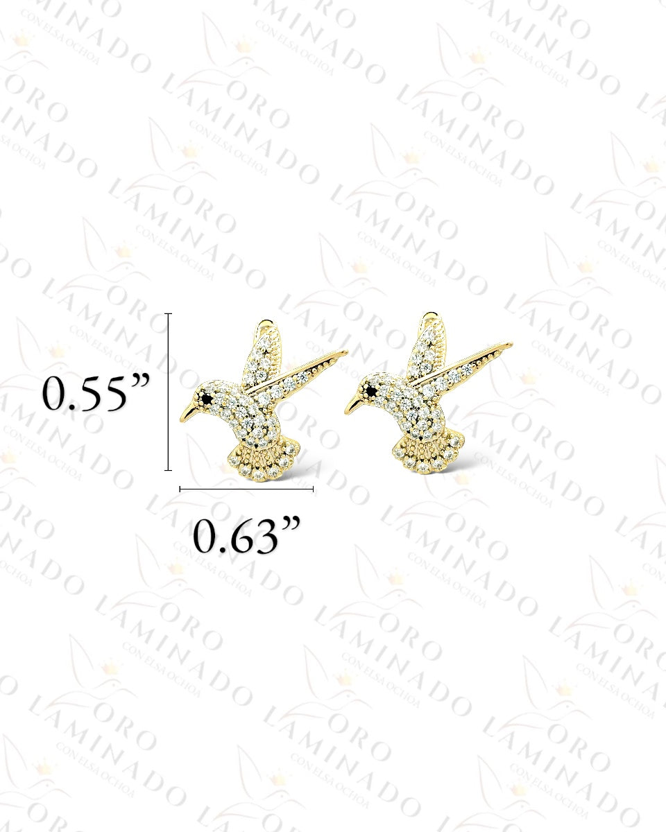 High Quality Sparkling Hummingbird Hoop Earrings R373