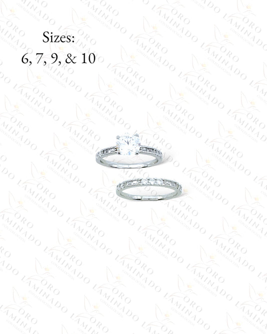 High Quality Silver Marriage Ring Set Y149