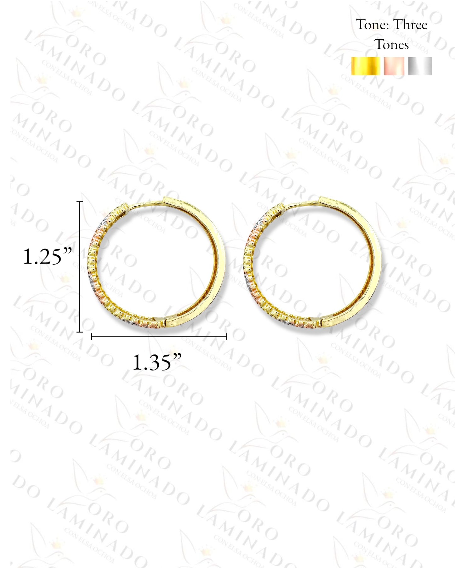 High Quality Tricolor Hoop Earrings C140