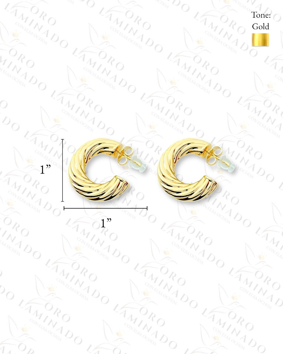 High Quality Twisted C-Shape Earrings (Gold Filled) G51