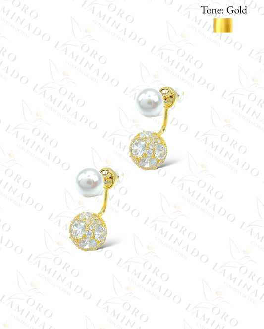 High Quality Pearl With Diamond Earrings B129