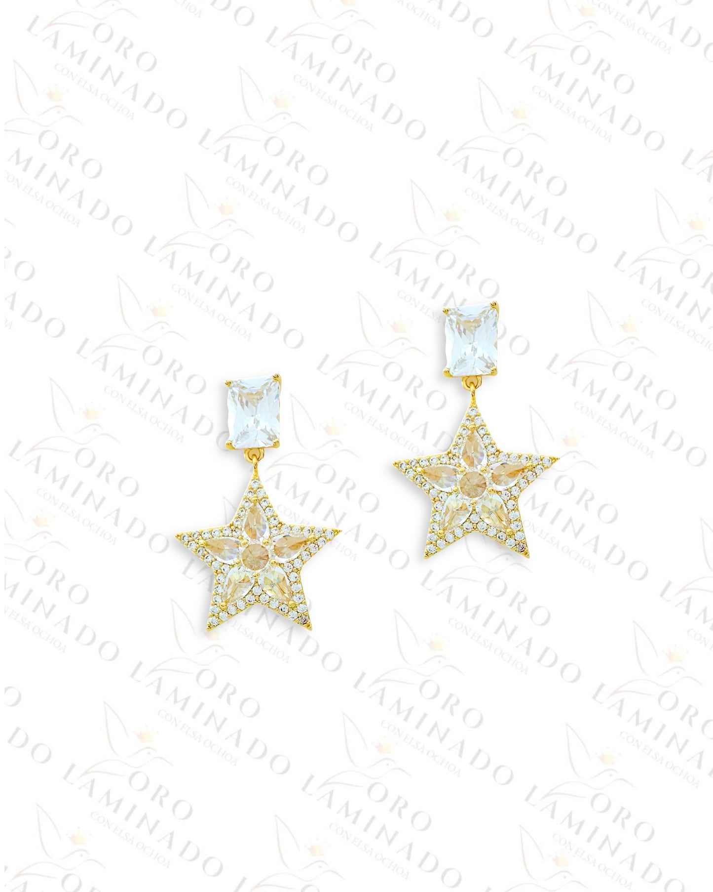 High Quality Crystal Star Earrings B433