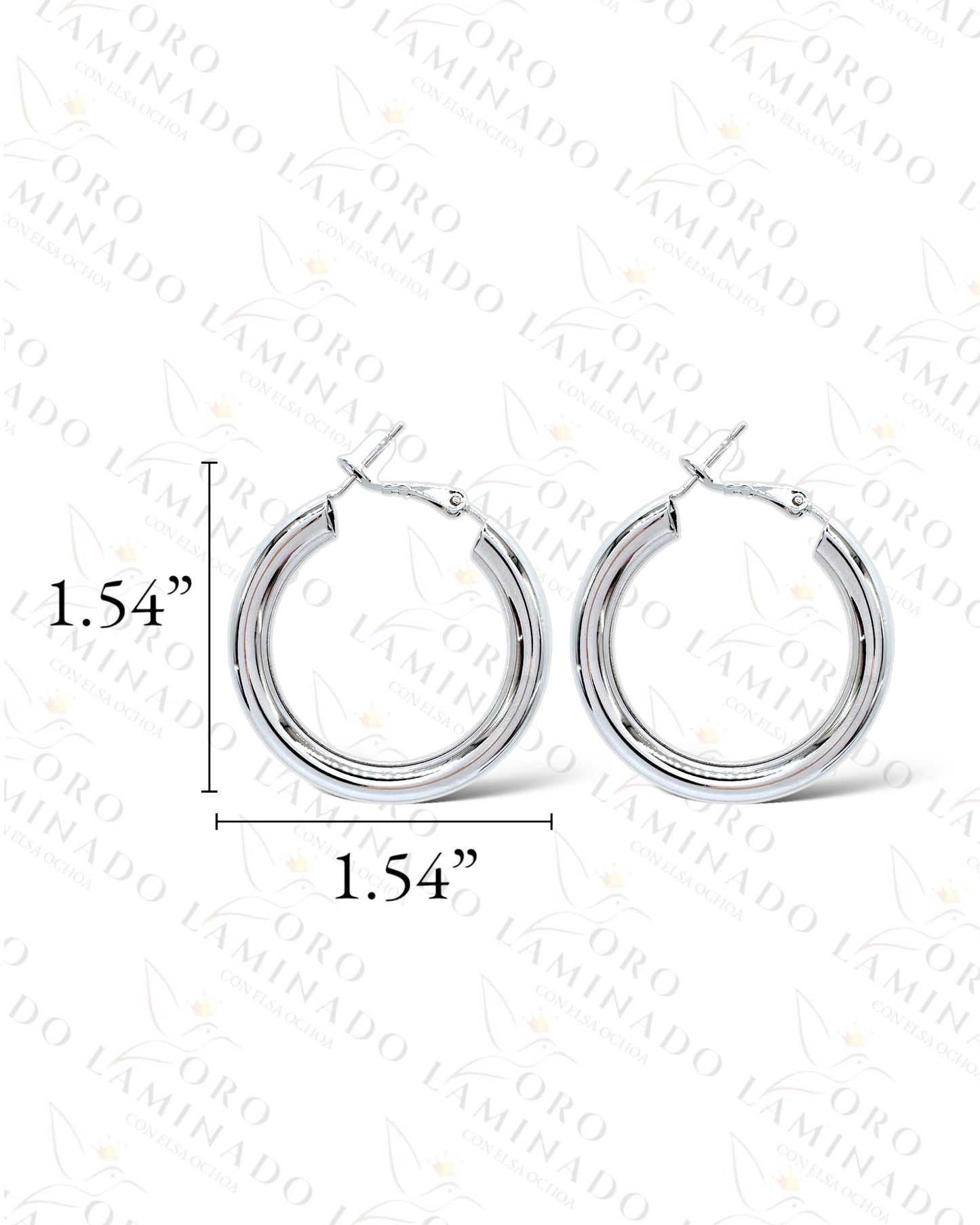 High Quality Plain Silver Hoop Earrings B335