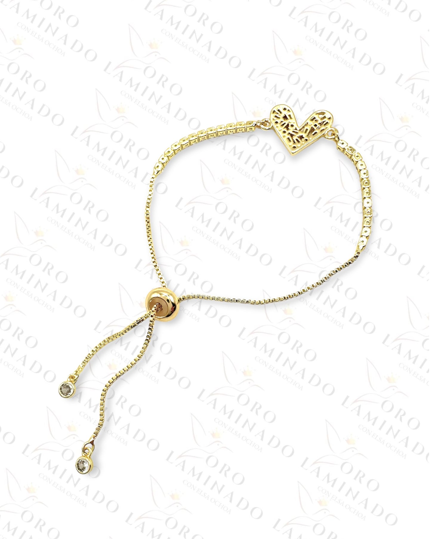 Crystal Heart Adjustable Bracelet Y404