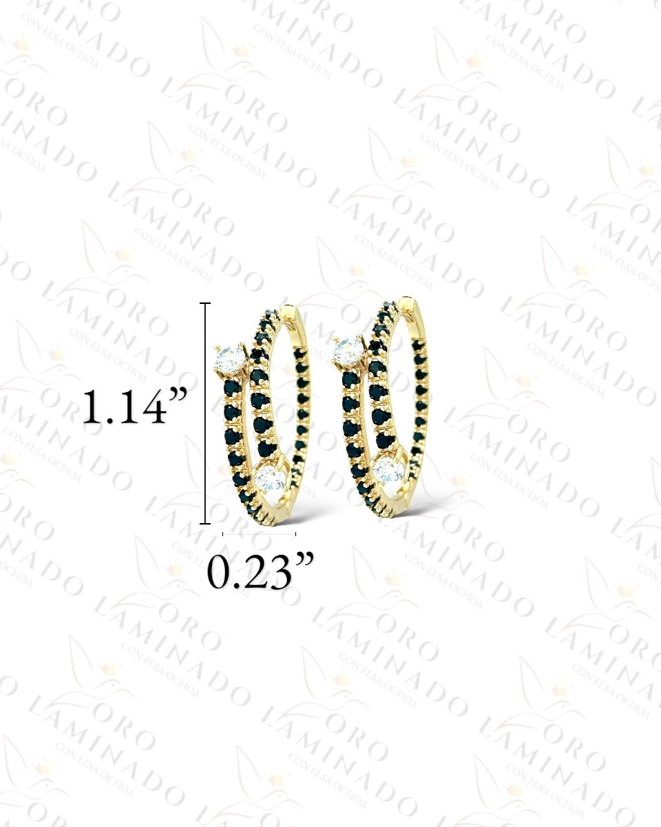 High Quality Dark and Clear Hoop Earrings  R368