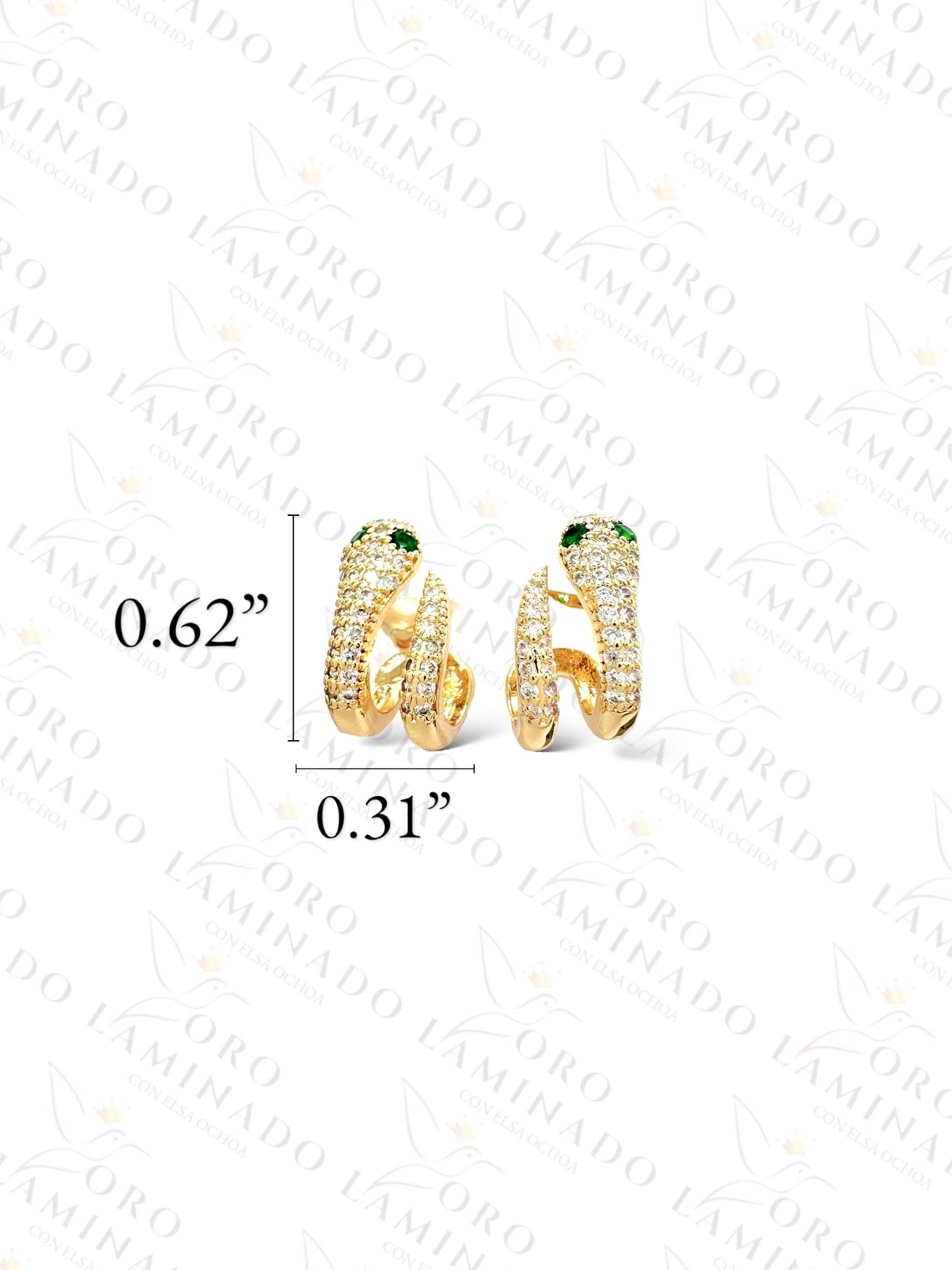 Green Eyes Snake Earrings  B333