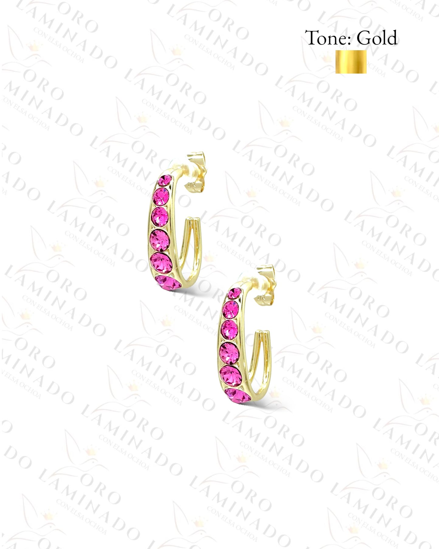 High Quality Pink Stone Earrings Y475