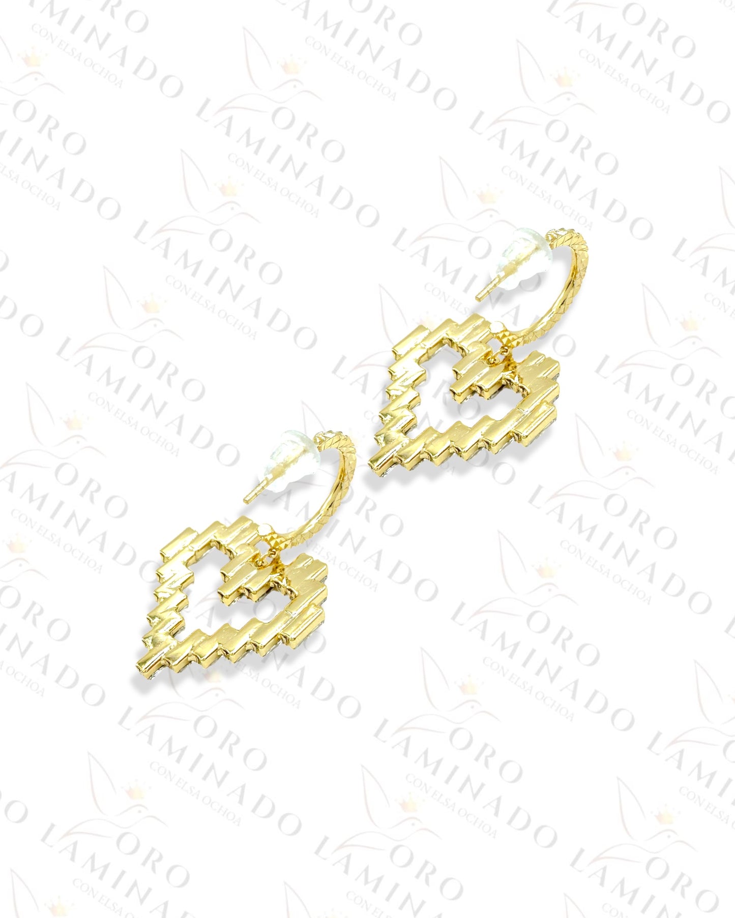 High Quality Crystal Heart Earrings R460