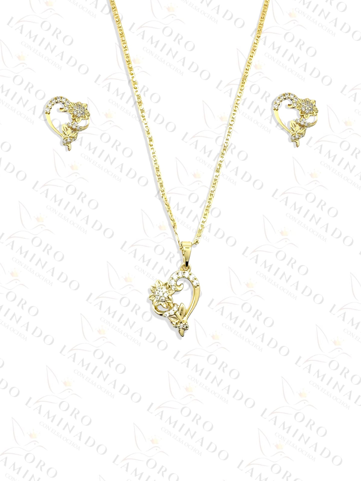 High Quality Heart with Flower Set G438