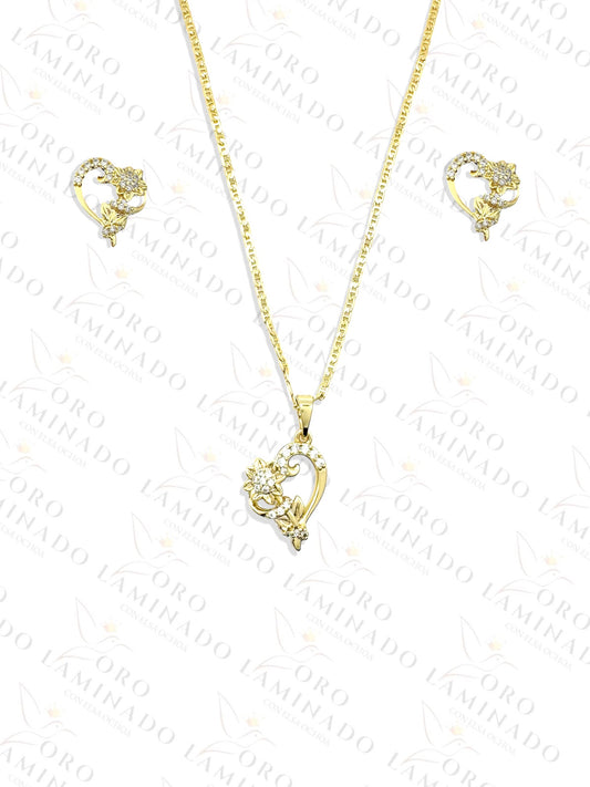 High Quality Heart with Flower Set G438