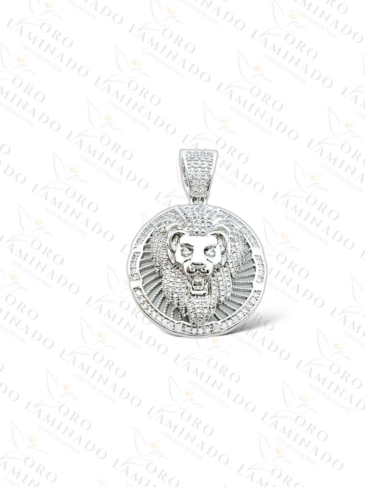 High Quality Silver Round Lion Pendant R304