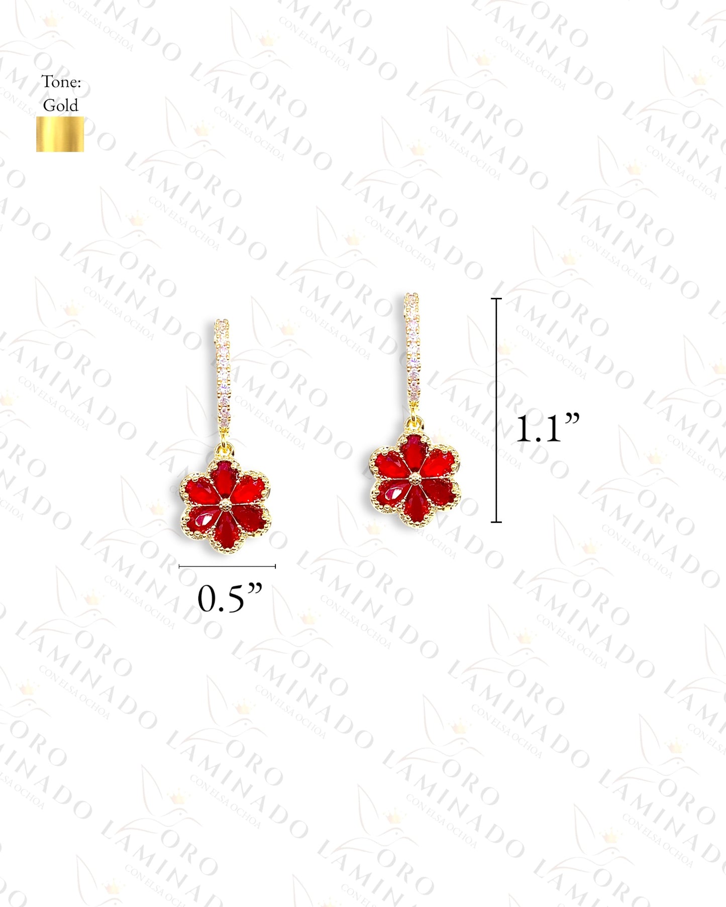 High Quality Red Flower Earrings C280