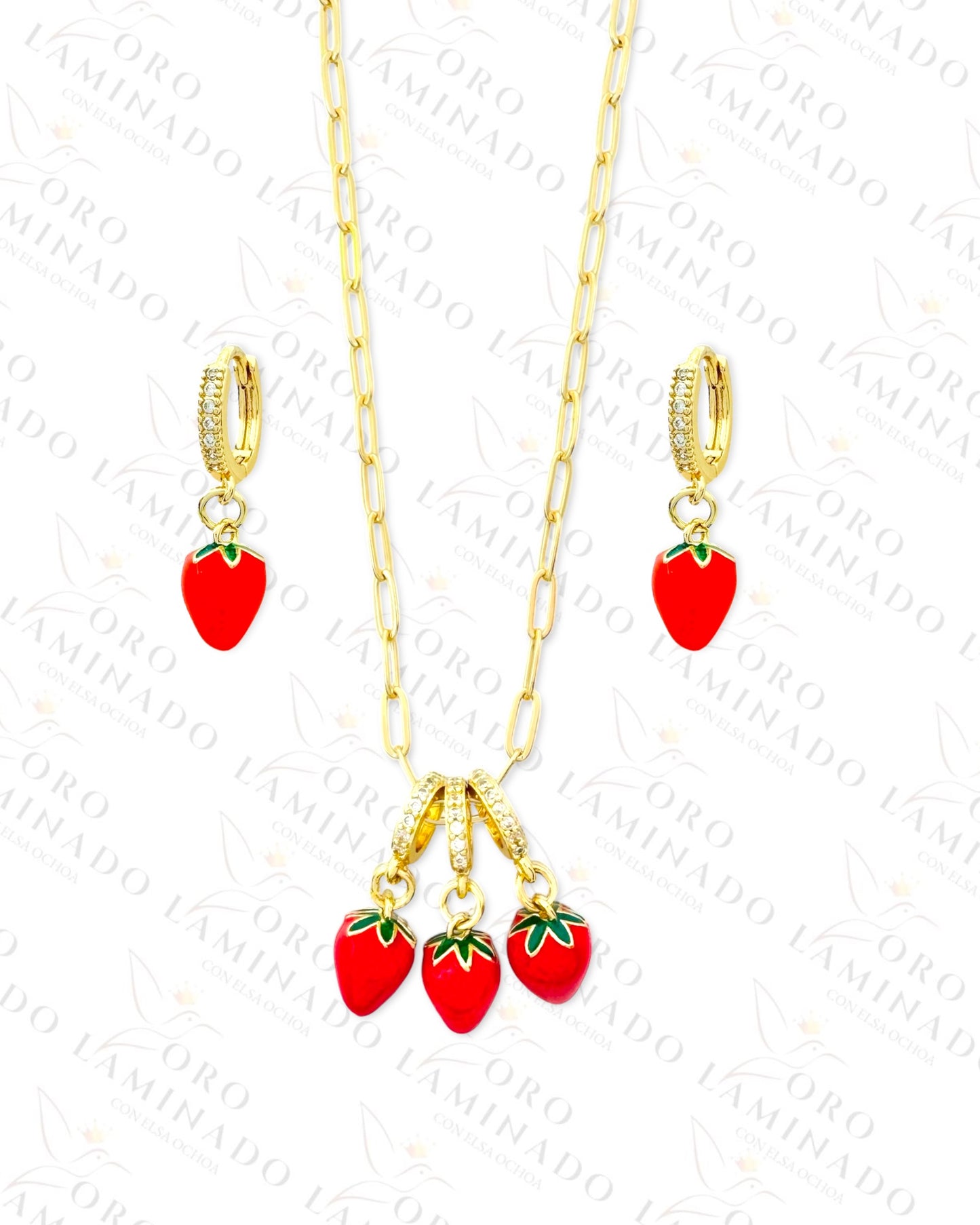 Sparkling Strawberry Charm Set (Gold Filled) B52