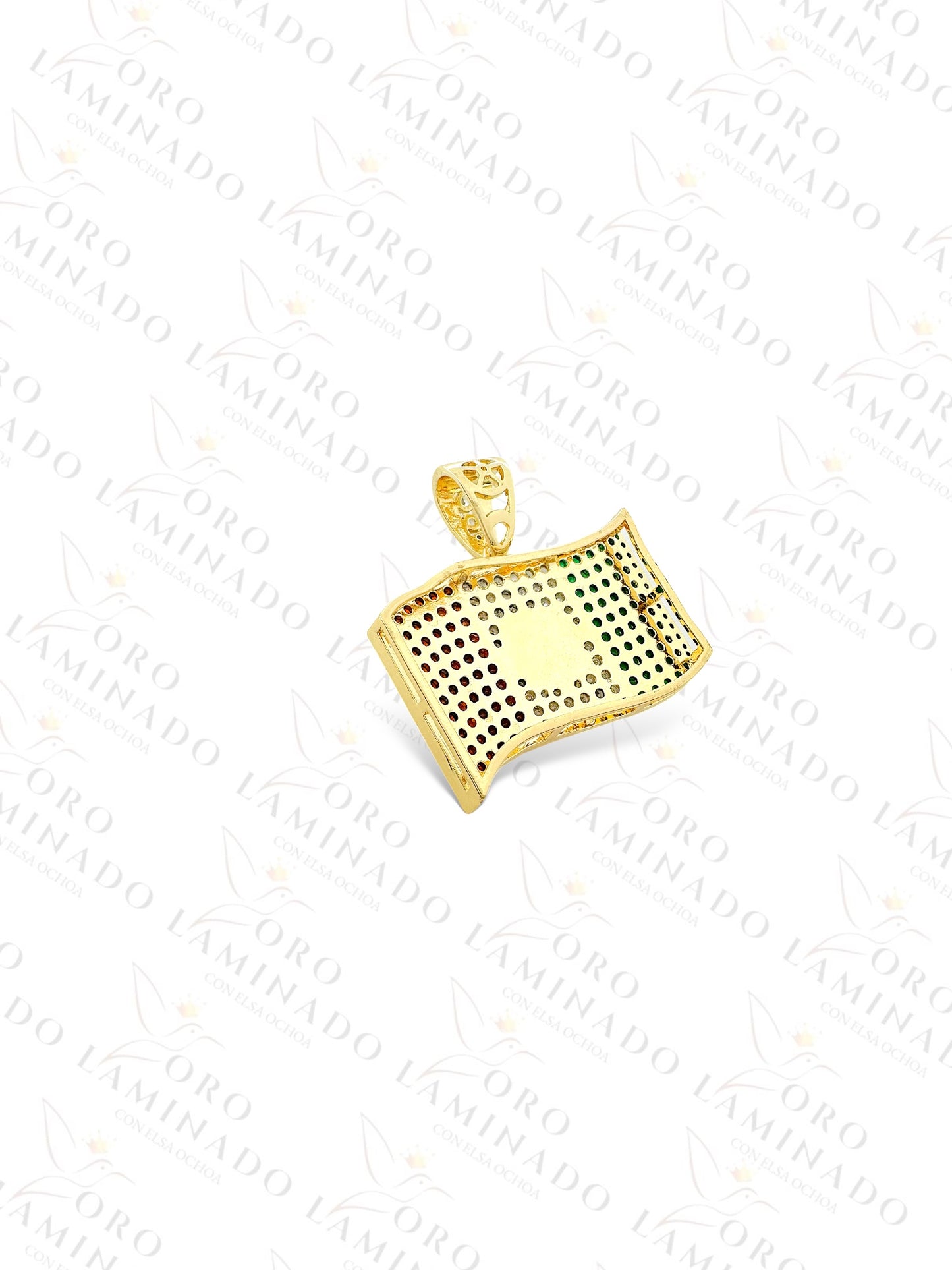 Gold Filled Mexico Flag Pendant R204